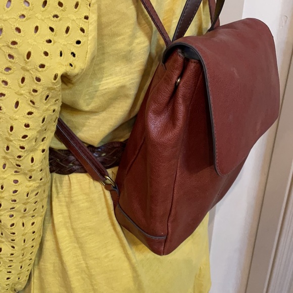 Brown Genuine Leather Fossil Backpack - Picture 5 of 14